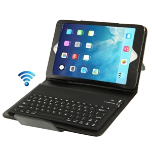 IPAD MINI 1, 2, 3, 4 & 5 LÆDER CASE MED BLUETOOTH TASTATUR ENGELSK