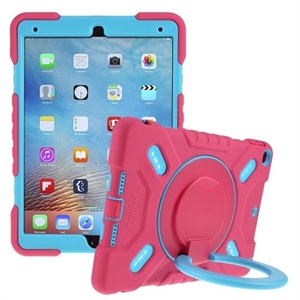 iPad 9.7" Pepkoo Swivel Spider Cover - Rosa/Lyseblå