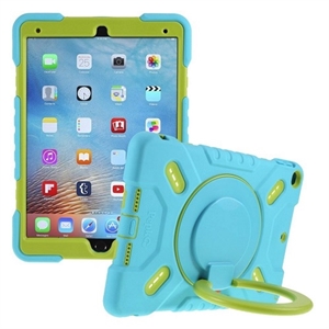 iPad 9.7" Pepkoo Swivel Spider Cover - Lyseblå/Lime